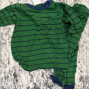 Green and Blue Striped Pajama Set